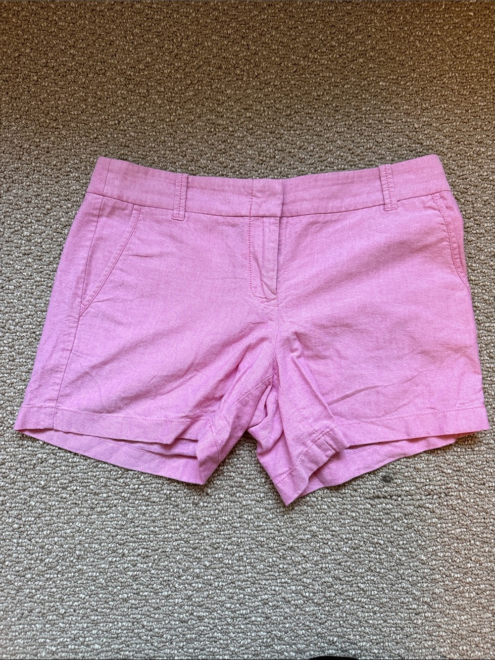 J.Crew City Fit Pink Chino Shorts Size 6 Low Rise Preppy Cotton